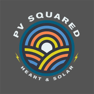 PV Squared logo.  Slogan reads, Heart & Solar.