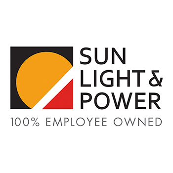 Sun Light & Power logo.  Slogan reads, 100% Employee Owned.