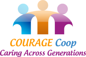 Courage Home Care logo.  Slogan reads, Caring Across Generations.